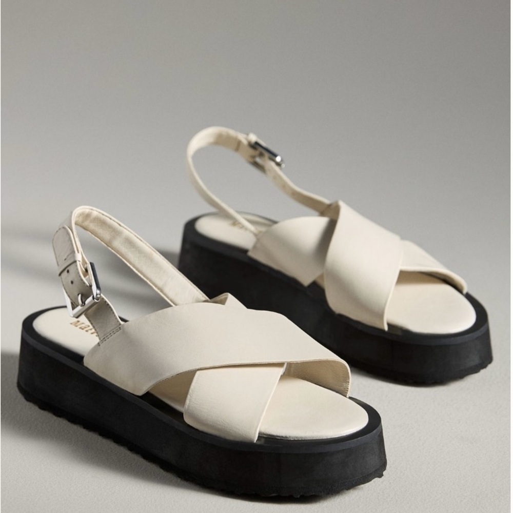 Anthropologie NIB 8 8.5 / 39 EU Maeve $198 Cross Strap Women's Platform Sandals